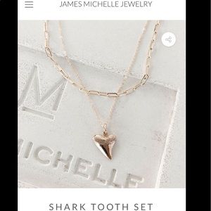 🖤 James Michelle shark tooth necklace set